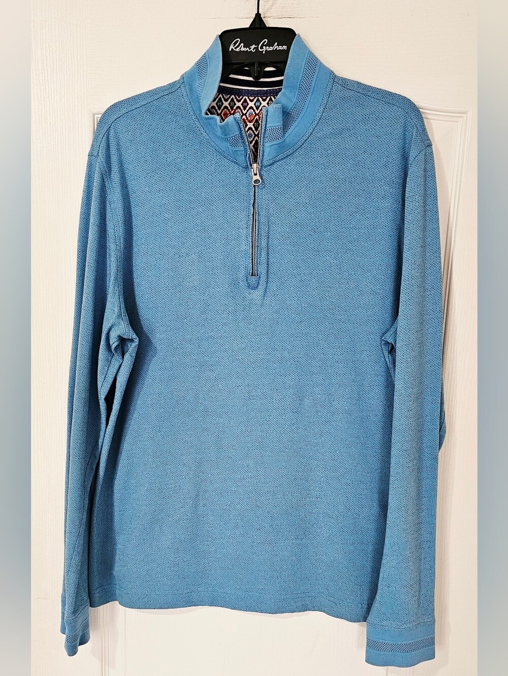 Robert Graham Men’s Sky Blue Quarter-Zip Pullover